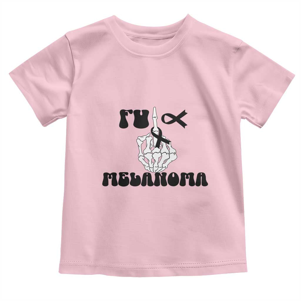 Fuck Melanoma Awareness Toddler T Shirt Skeleton Hand Ribbon Warrior Gift TS12 Light Pink Print Your Wear