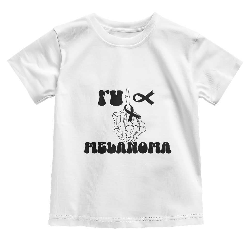 Fuck Melanoma Awareness Toddler T Shirt Skeleton Hand Ribbon Warrior Gift TS12 White Print Your Wear