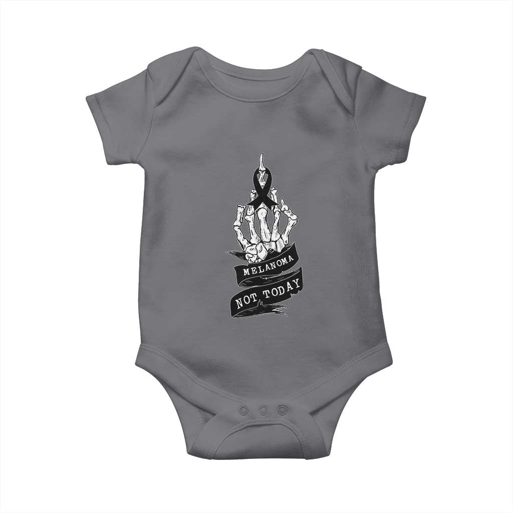 Melanoma Fighter Not Today Baby Onesie Skin Cancer Awareness Gift TS12 Charcoal Print Your Wear