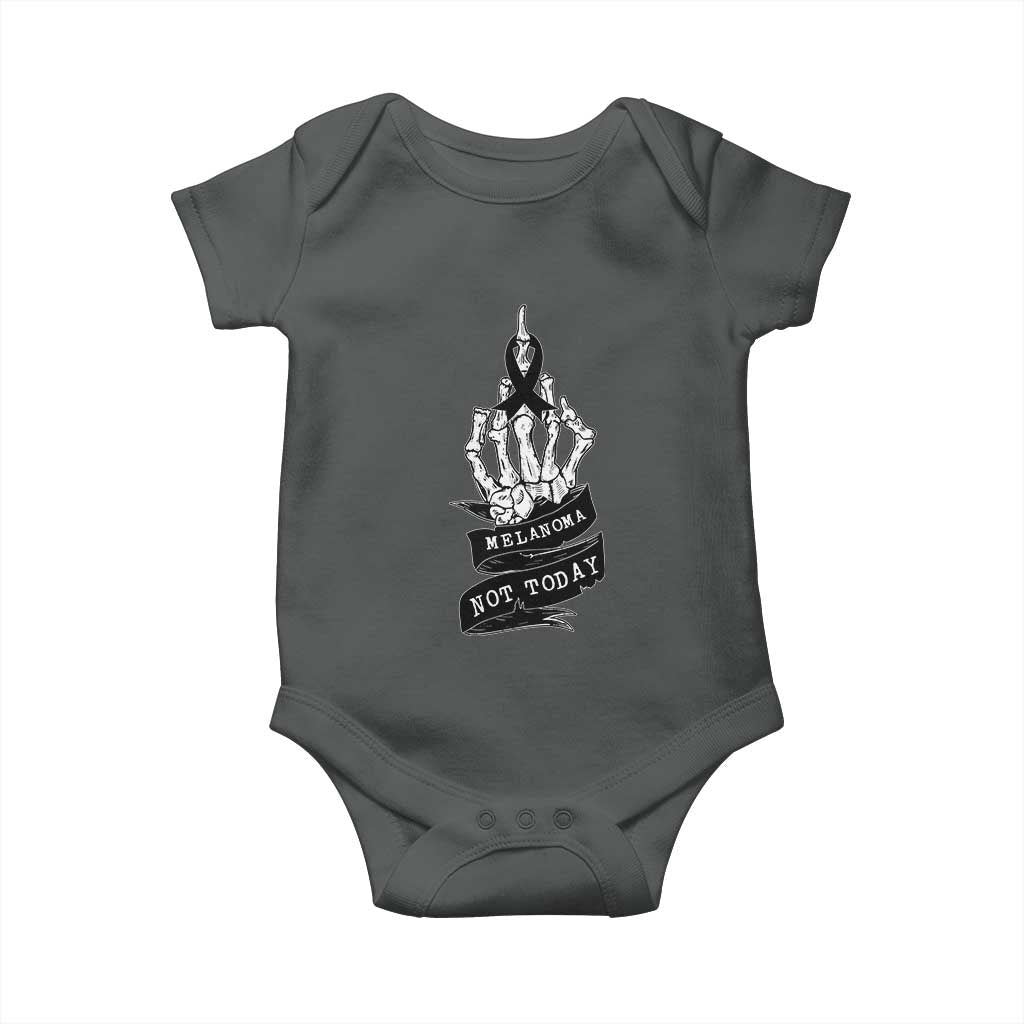 Melanoma Fighter Not Today Baby Onesie Skin Cancer Awareness Gift TS12 Dark Heather Print Your Wear