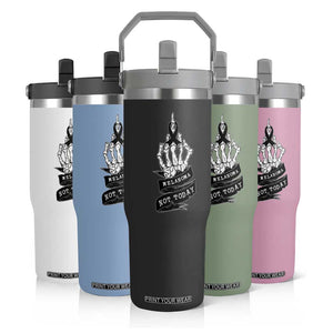 Melanoma Fighter Not Today Flip Straw Tumbler Skin Cancer Awareness Gift TS12 Print Your Wear