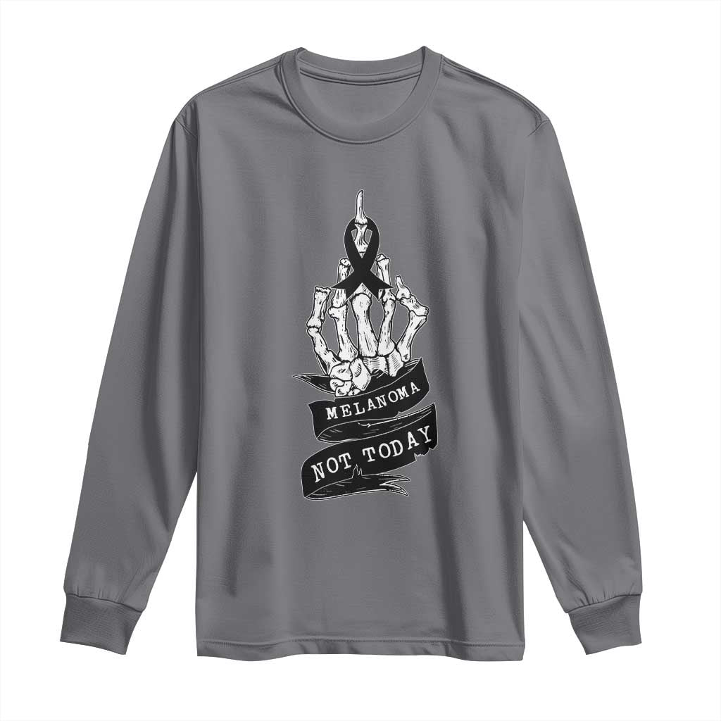 Melanoma Fighter Not Today Long Sleeve Shirt Skin Cancer Awareness Gift TS12 Charcoal Print Your Wear