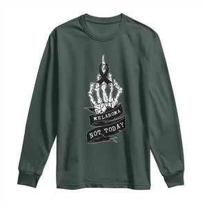 Melanoma Fighter Not Today Long Sleeve Shirt Skin Cancer Awareness Gift TS12 Dark Forest Green Print Your Wear