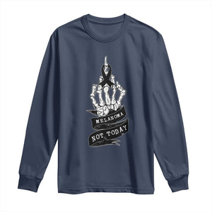 Melanoma Fighter Not Today Long Sleeve Shirt Skin Cancer Awareness Gift TS12 Navy Print Your Wear