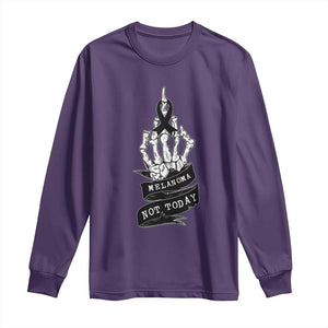 Melanoma Fighter Not Today Long Sleeve Shirt Skin Cancer Awareness Gift TS12 Purple Print Your Wear