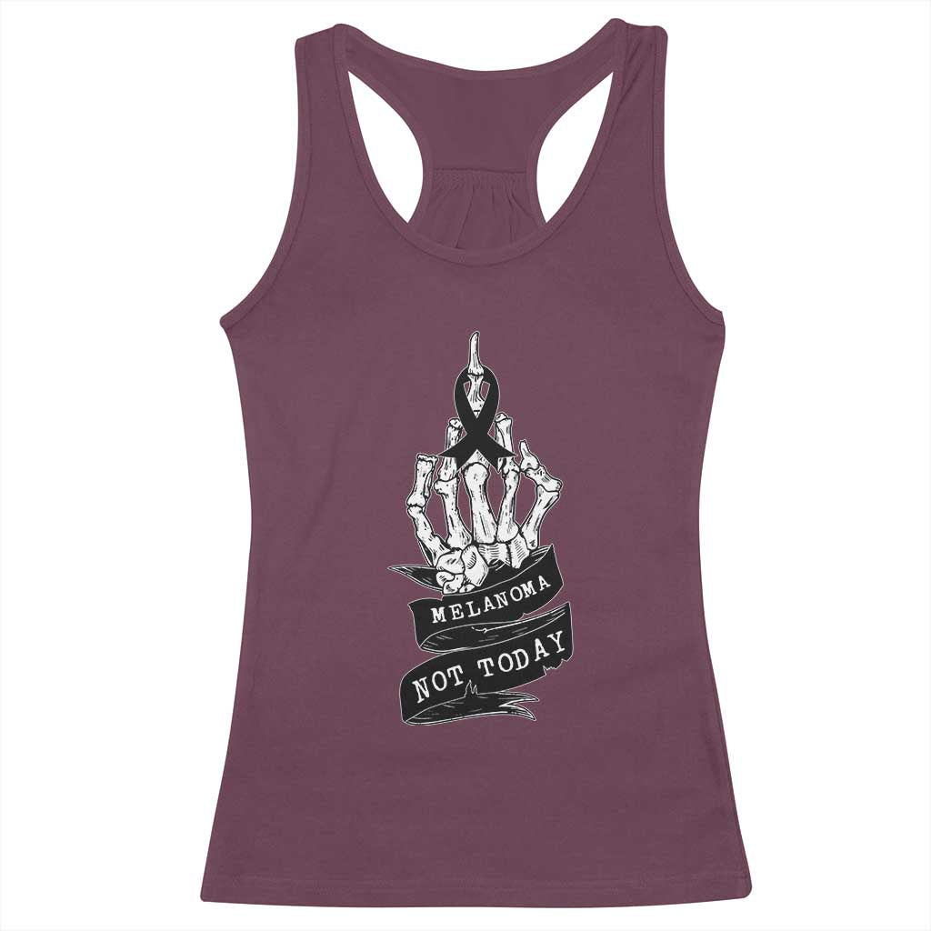 Melanoma Fighter Not Today Racerback Tank Top Skin Cancer Awareness Gift TS12 Maroon Print Your Wear
