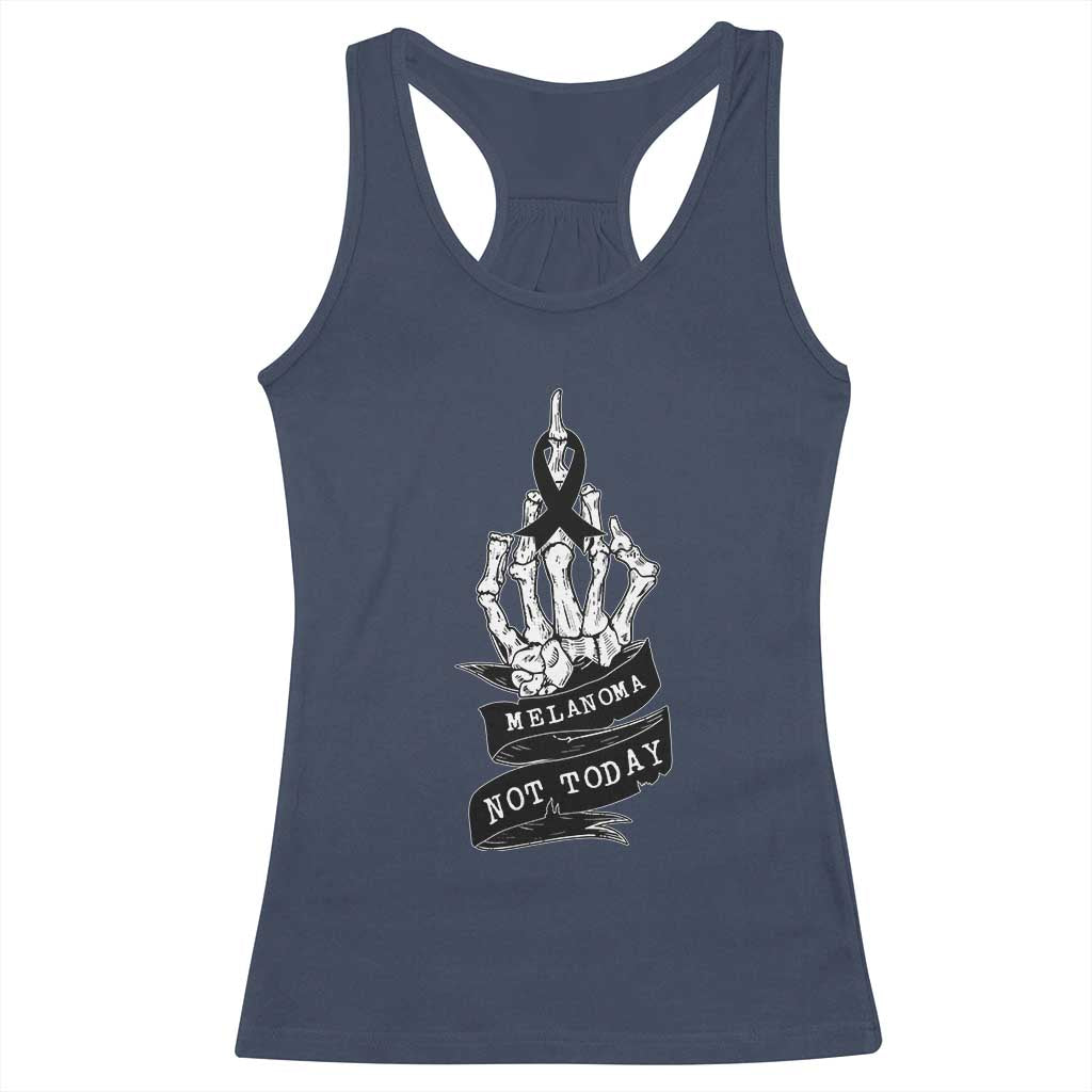 Melanoma Fighter Not Today Racerback Tank Top Skin Cancer Awareness Gift TS12 Navy Print Your Wear