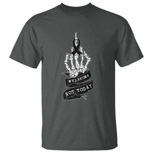 Melanoma Fighter Not Today T Shirt Skin Cancer Awareness Gift TS12 Dark Heather Print Your Wear