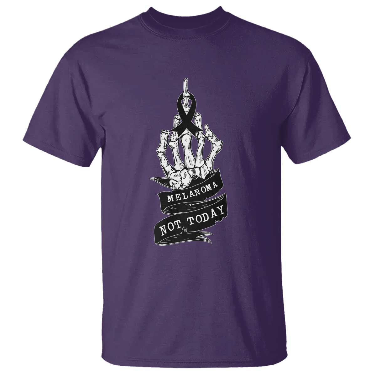 Melanoma Fighter Not Today T Shirt Skin Cancer Awareness Gift TS12 Purple Print Your Wear