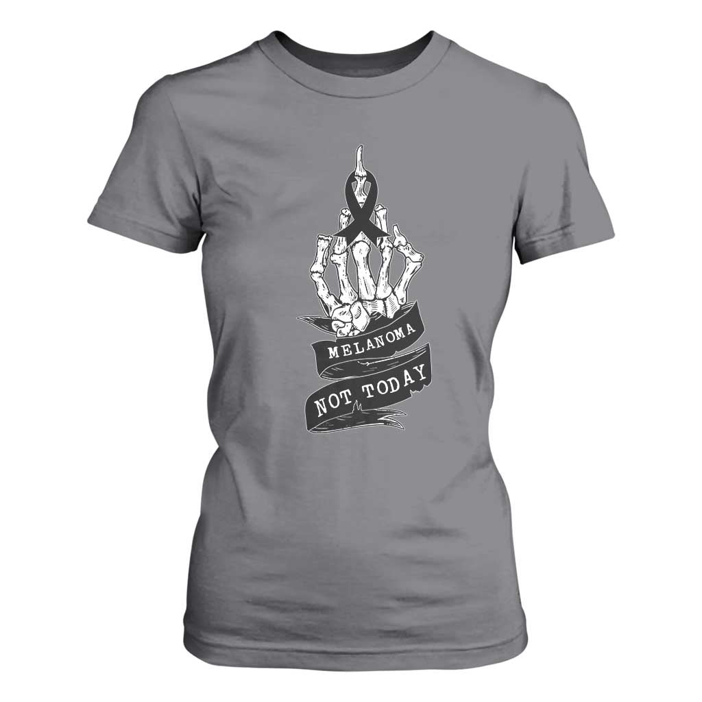 Melanoma Fighter Not Today T Shirt For Women Skin Cancer Awareness Gift TS12 Charcoal Print Your Wear