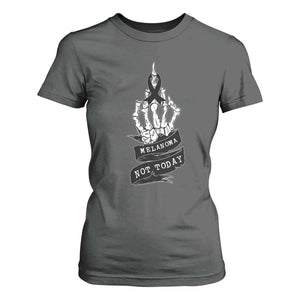 Melanoma Fighter Not Today T Shirt For Women Skin Cancer Awareness Gift TS12 Dark Heather Print Your Wear
