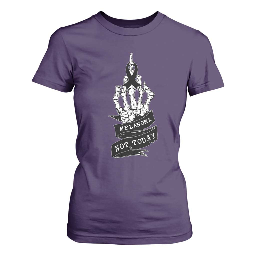 Melanoma Fighter Not Today T Shirt For Women Skin Cancer Awareness Gift TS12 Purple Print Your Wear