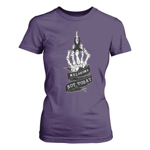 Melanoma Fighter Not Today T Shirt For Women Skin Cancer Awareness Gift TS12 Purple Print Your Wear