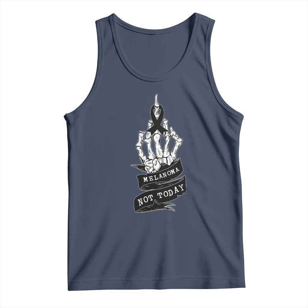 Melanoma Fighter Not Today Tank Top Skin Cancer Awareness Gift TS12 Navy Print Your Wear