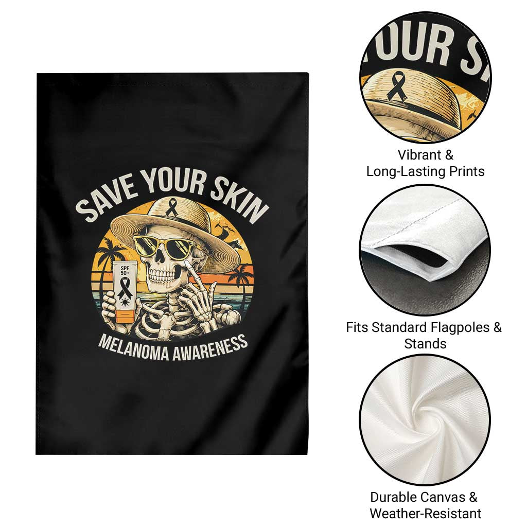 Funny Melanoma Cancer Awareness Graphic Garden Flag Save Your Skin TS12 Print Your Wear