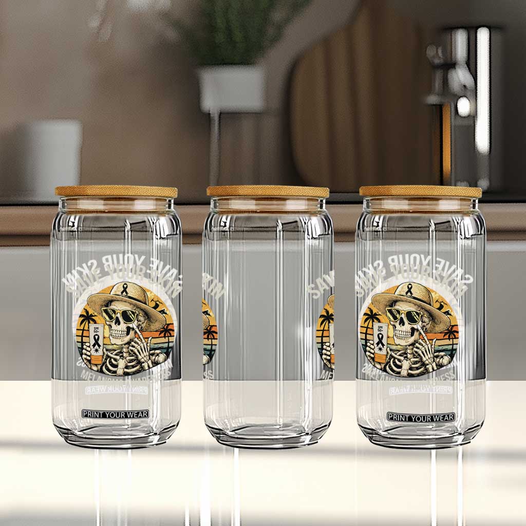 Funny Melanoma Cancer Awareness Graphic Glass Can Save Your Skin TS12 Print Your Wear