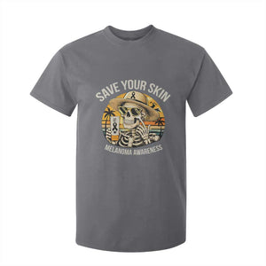 Funny Melanoma Cancer Awareness Graphic T Shirt For Kid Save Your Skin TS12 Charcoal Print Your Wear
