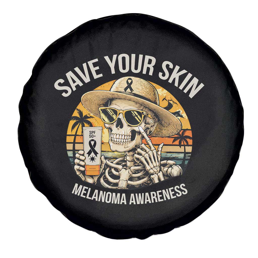 Funny Melanoma Cancer Awareness Graphic Spare Tire Cover Save Your Skin TS12 Print Your Wear