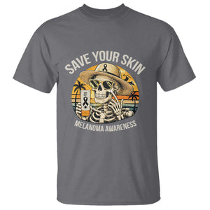 Funny Melanoma Cancer Awareness Graphic T Shirt Save Your Skin TS12 Charcoal Print Your Wear