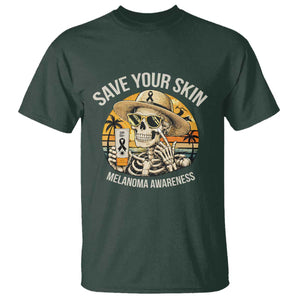 Funny Melanoma Cancer Awareness Graphic T Shirt Save Your Skin TS12 Dark Forest Green Print Your Wear