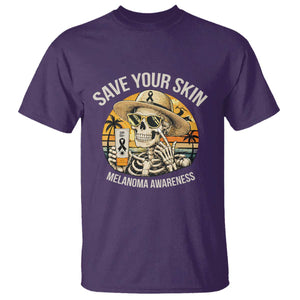 Funny Melanoma Cancer Awareness Graphic T Shirt Save Your Skin TS12 Purple Print Your Wear