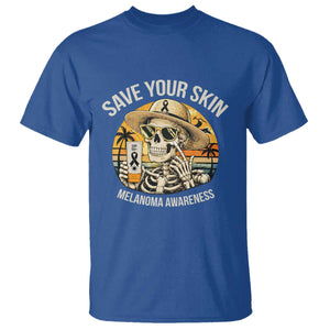 Funny Melanoma Cancer Awareness Graphic T Shirt Save Your Skin TS12 Royal Blue Print Your Wear