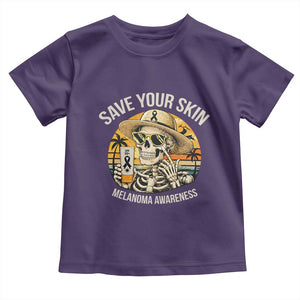 Funny Melanoma Cancer Awareness Graphic Toddler T Shirt Save Your Skin TS12 Purple Print Your Wear