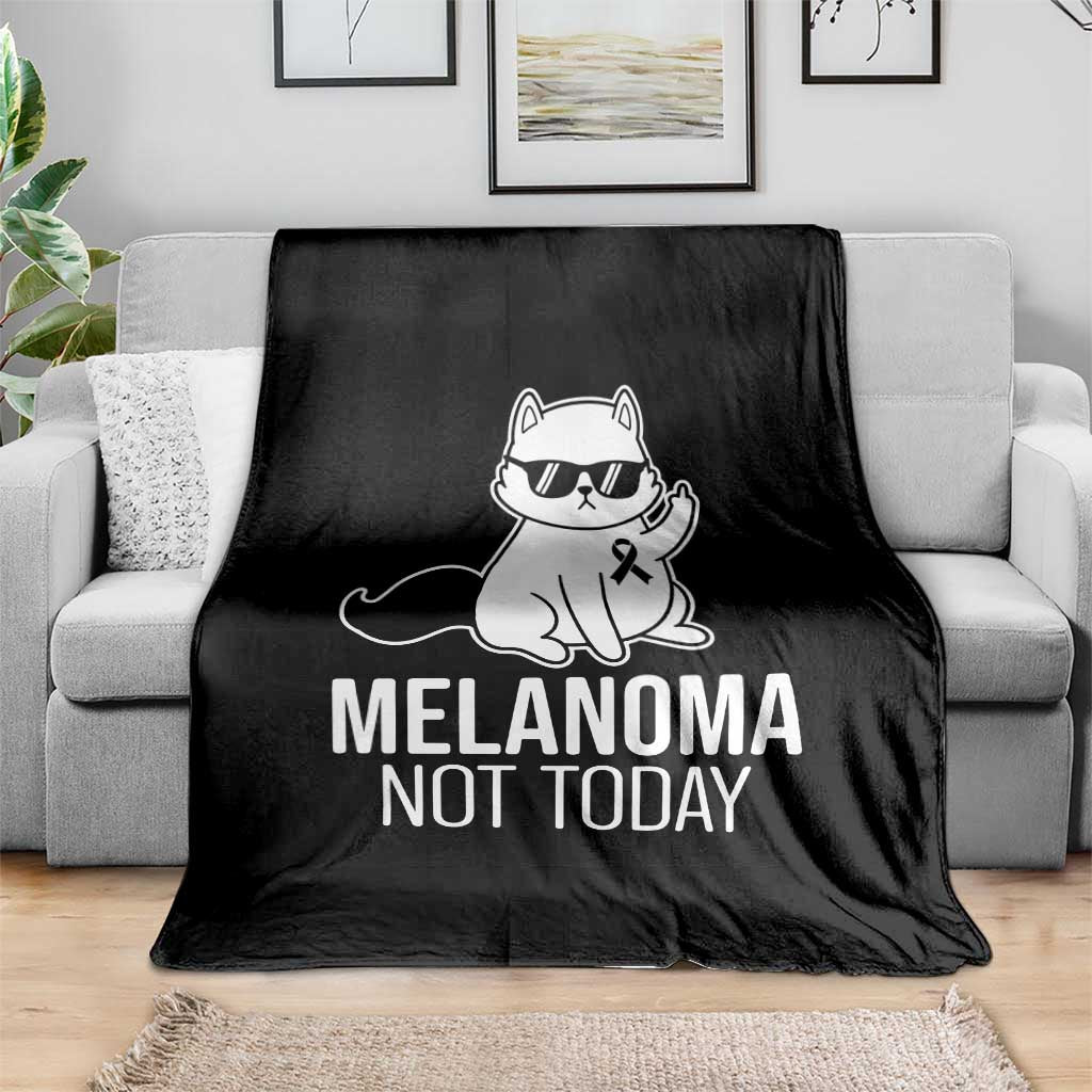 Melanoma Fighter Cat Throw Blanket Not Today Skin Cancer Awareness TS12 Print Your Wear