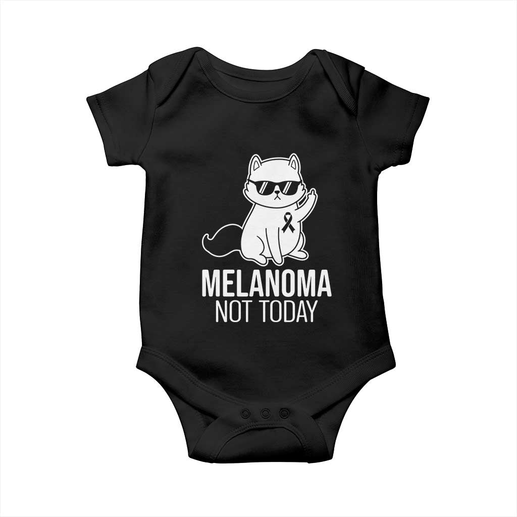 Melanoma Fighter Cat Baby Onesie Not Today Skin Cancer Awareness TS12 Black Print Your Wear