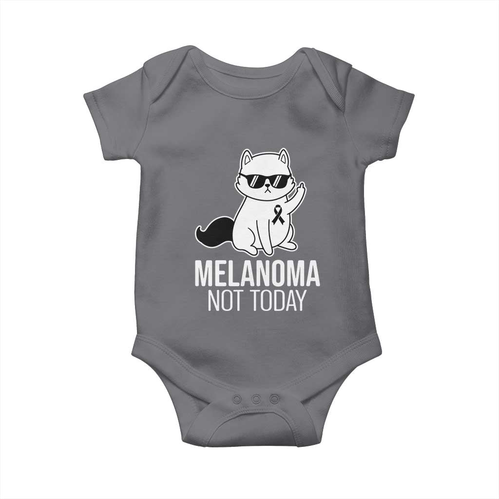 Melanoma Fighter Cat Baby Onesie Not Today Skin Cancer Awareness TS12 Charcoal Print Your Wear