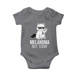 Melanoma Fighter Cat Baby Onesie Not Today Skin Cancer Awareness TS12 Charcoal Print Your Wear