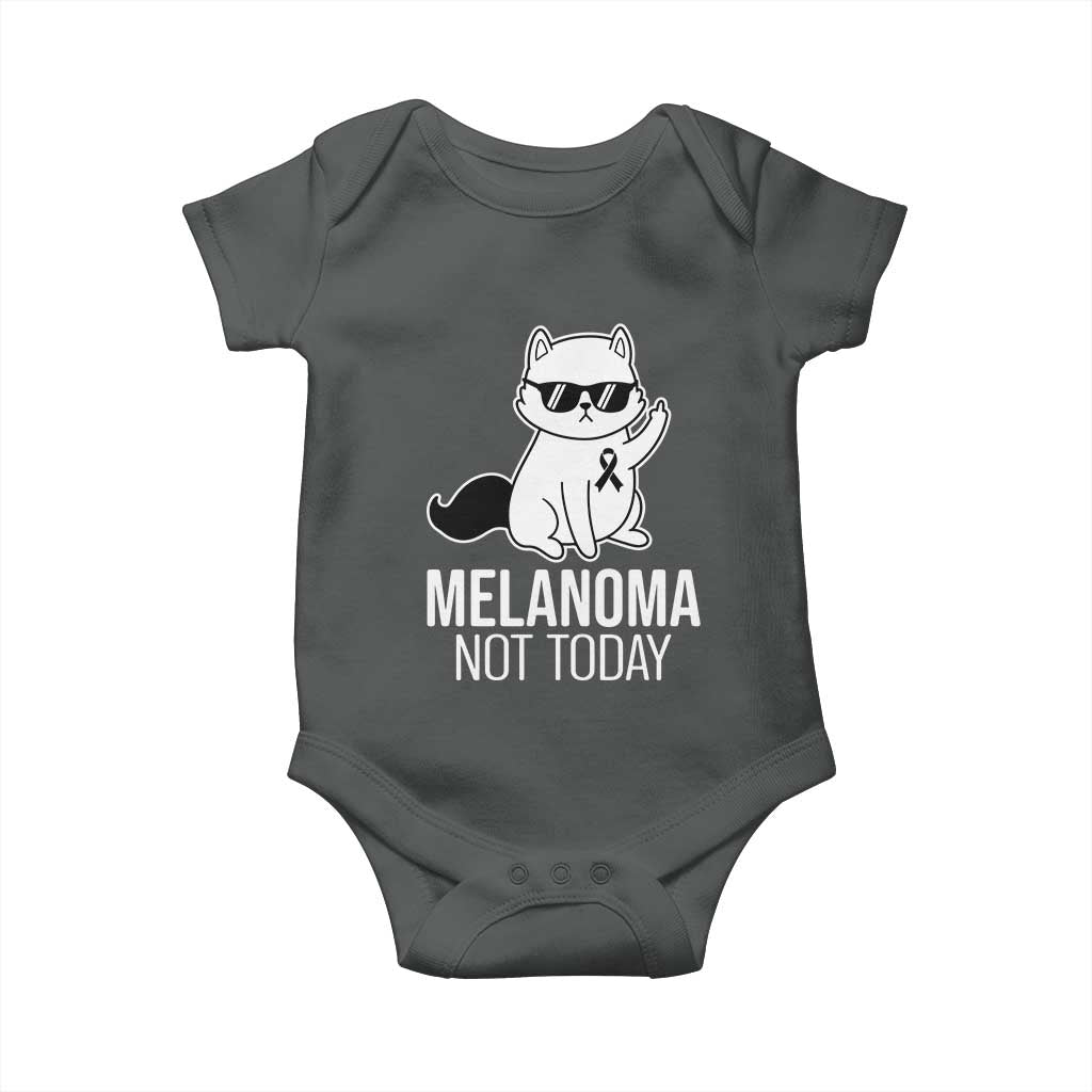 Melanoma Fighter Cat Baby Onesie Not Today Skin Cancer Awareness TS12 Dark Heather Print Your Wear