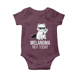 Melanoma Fighter Cat Baby Onesie Not Today Skin Cancer Awareness TS12 Maroon Print Your Wear