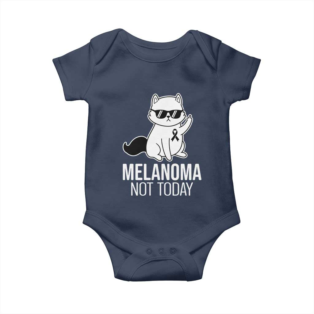Melanoma Fighter Cat Baby Onesie Not Today Skin Cancer Awareness TS12 Navy Print Your Wear