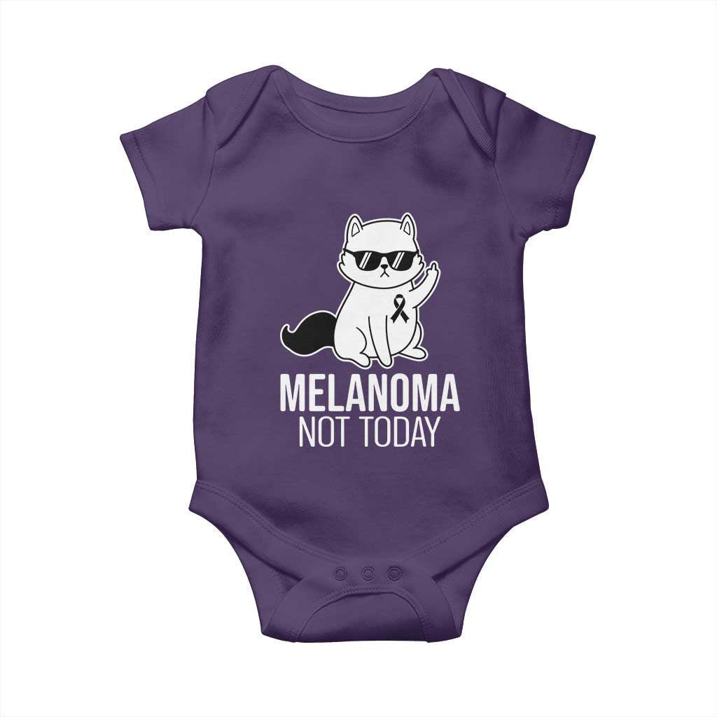 Melanoma Fighter Cat Baby Onesie Not Today Skin Cancer Awareness TS12 Purple Print Your Wear