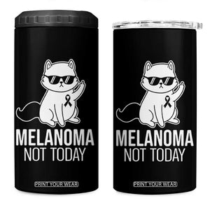 Melanoma Fighter Cat 4 in 1 Can Cooler Tumbler Not Today Skin Cancer Awareness TS12 One Size: 16 oz Black Print Your Wear