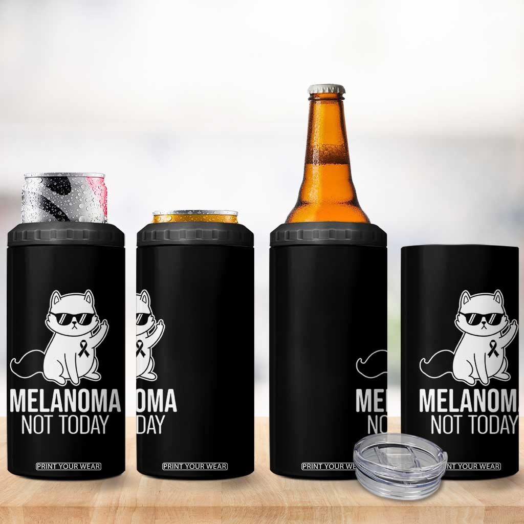 Melanoma Fighter Cat 4 in 1 Can Cooler Tumbler Not Today Skin Cancer Awareness TS12 Print Your Wear
