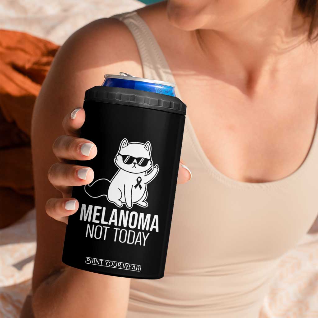 Melanoma Fighter Cat 4 in 1 Can Cooler Tumbler Not Today Skin Cancer Awareness TS12 Print Your Wear