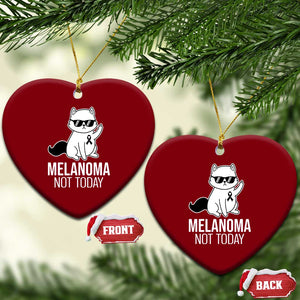 Melanoma Fighter Cat Ceramic Ornament Not Today Skin Cancer Awareness TS12 Print Your Wear