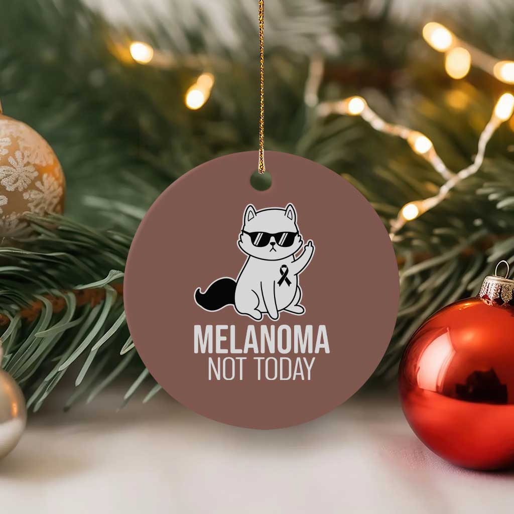 Melanoma Fighter Cat Ceramic Ornament Not Today Skin Cancer Awareness TS12 1pc Mocha Print Your Wear