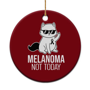 Melanoma Fighter Cat Ceramic Ornament Not Today Skin Cancer Awareness TS12 1pc Red Print Your Wear