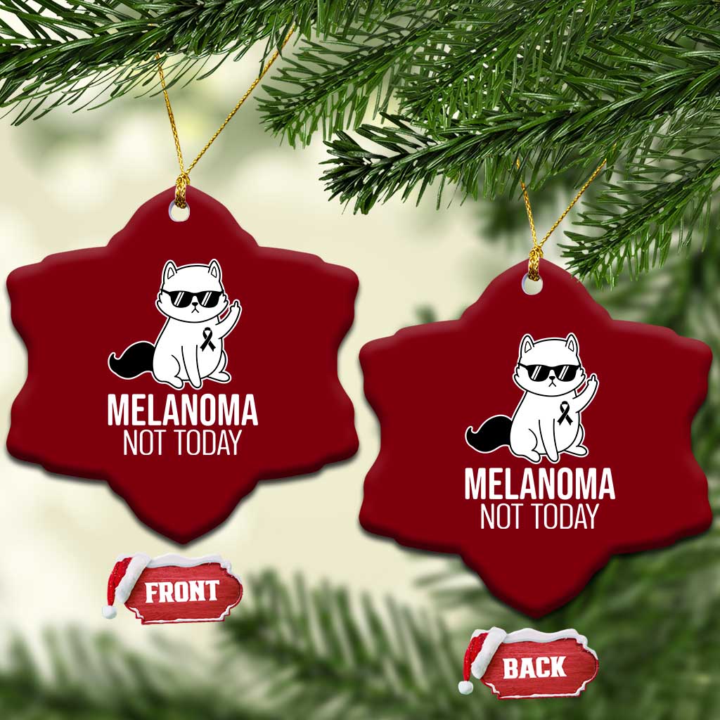 Melanoma Fighter Cat Ceramic Ornament Not Today Skin Cancer Awareness TS12 Print Your Wear