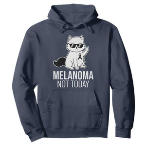 Melanoma Fighter Cat Hoodie Not Today Skin Cancer Awareness TS12 Navy Print Your Wear