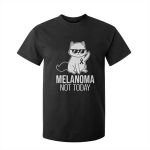 Melanoma Fighter Cat T Shirt For Kid Not Today Skin Cancer Awareness TS12 Black Print Your Wear