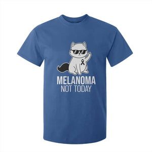 Melanoma Fighter Cat T Shirt For Kid Not Today Skin Cancer Awareness TS12 Royal Blue Print Your Wear