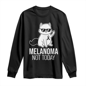 Melanoma Fighter Cat Long Sleeve Shirt Not Today Skin Cancer Awareness TS12 Black Print Your Wear