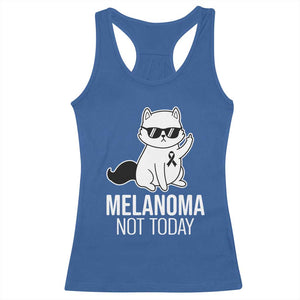 Melanoma Fighter Cat Racerback Tank Top Not Today Skin Cancer Awareness TS12 Royal Blue Print Your Wear