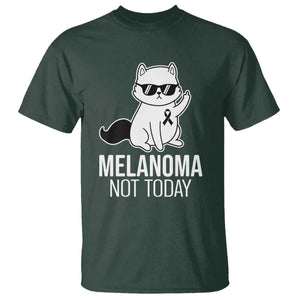 Melanoma Fighter Cat T Shirt Not Today Skin Cancer Awareness TS12 Dark Forest Green Print Your Wear