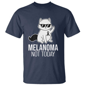 Melanoma Fighter Cat T Shirt Not Today Skin Cancer Awareness TS12 Navy Print Your Wear