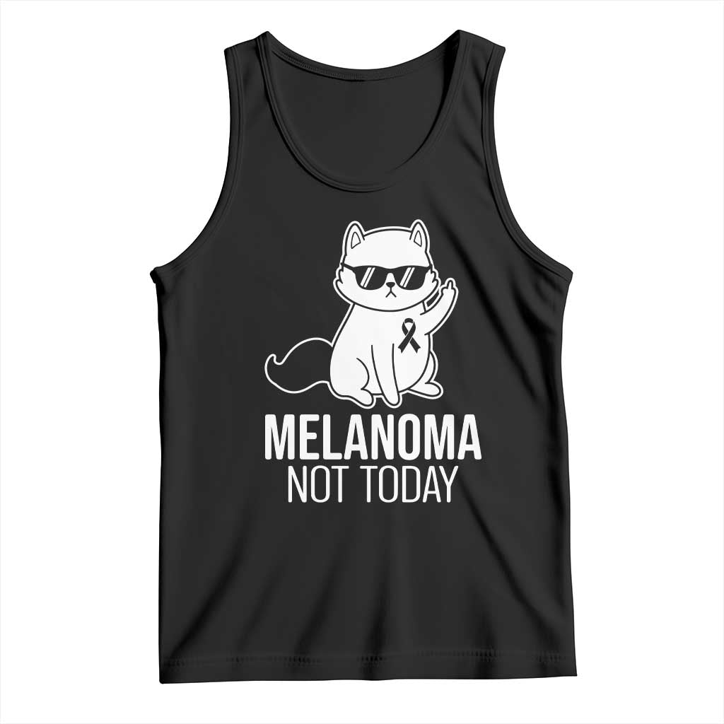 Melanoma Fighter Cat Tank Top Not Today Skin Cancer Awareness TS12 Black Print Your Wear